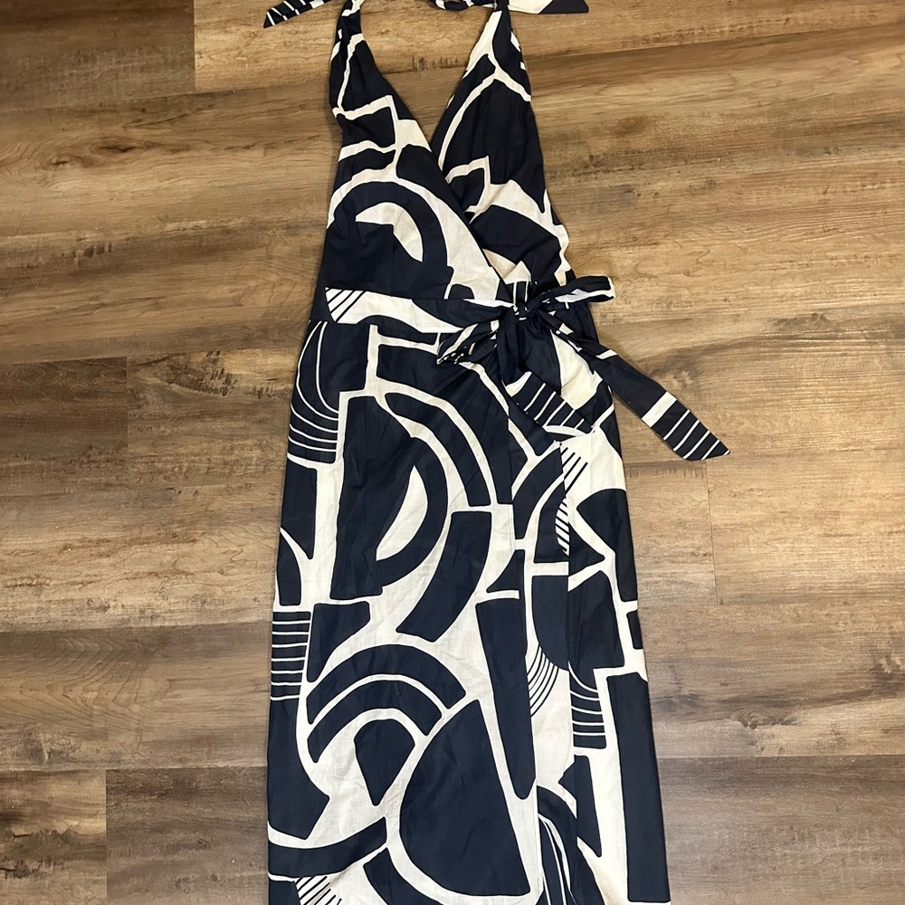 Zara Black and White Backless Dress